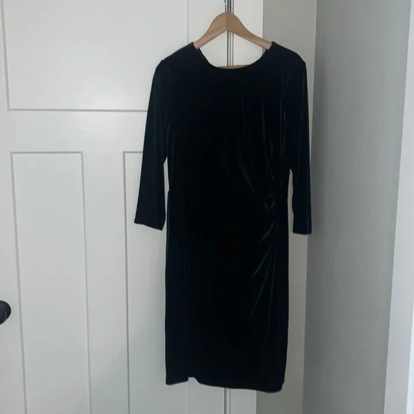 eliza j green velvet dress Midnight Amaryllis Jewel-Tone Velvet One-Shoulder Dress – Shoshanna main image 1